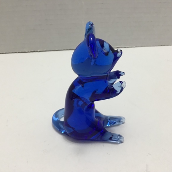 Pilgrim Art Glass Cobalt Blue Mouse Figurine 3.75" Tall Paperweight - Picture 4 of 7